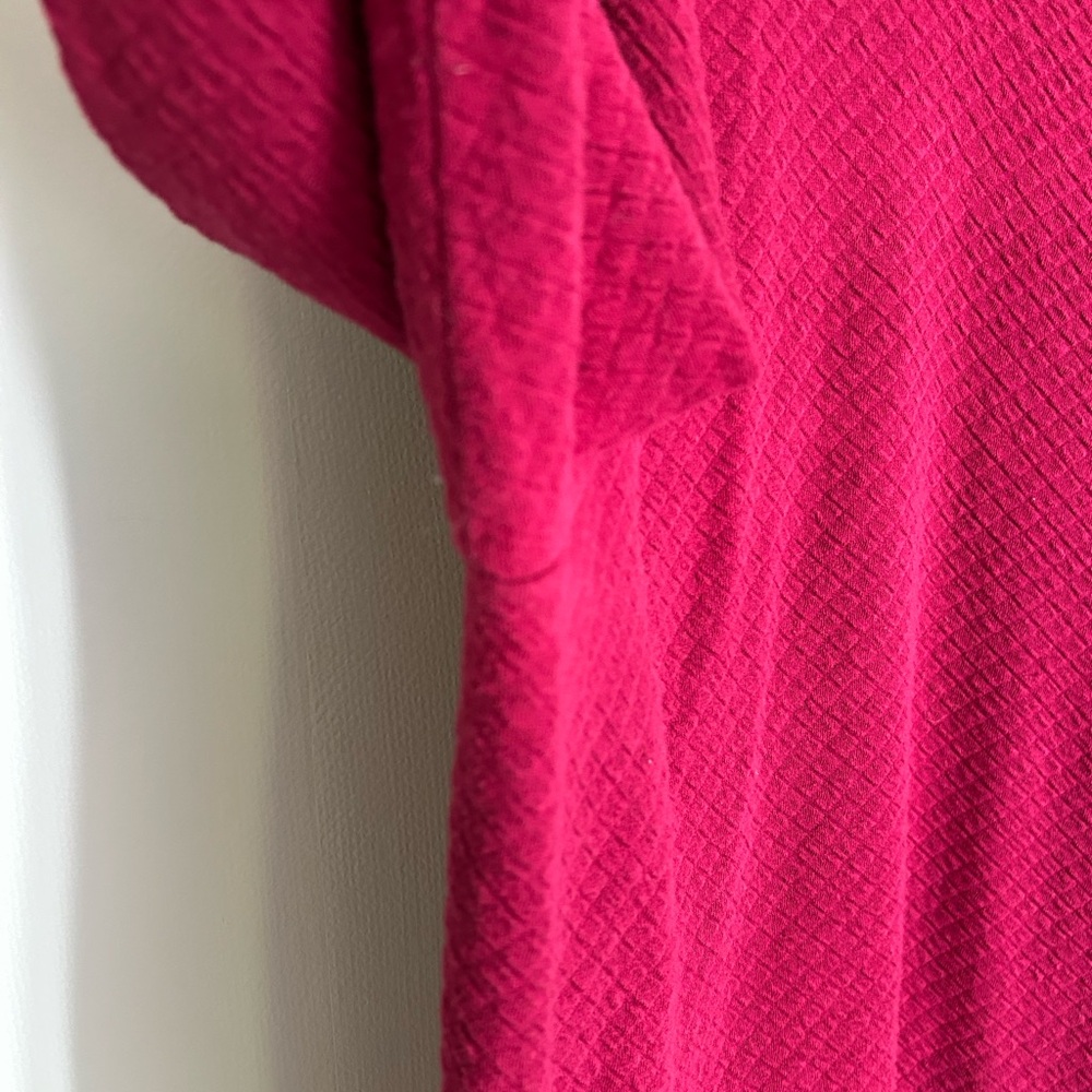 PURE JILL Red Quilted Knit Crew Pullover Long Sleeve Top Relaxed Comfort Size XL - Picture 5 of 15